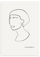 lámina decorativa de ilustración de mujer y frase "Today do something for you" - kudeko