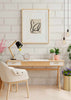 Decoración con cuadros, ideas -  cuadro abstracto de mujer ilustrado en blanco, negro y beige. Lámina decorativa.