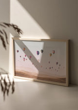 decoración con cuadros, ideas - lámina decorativa horizontal de fotografía de globos en el desierto - kudeko