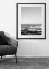 Decoración con cuadros, ideas - cuadro de foto de mar y olas en blanco y negro
