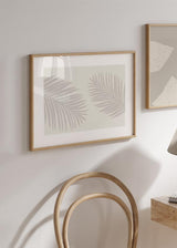 decoración con cuadros, ideas - lámina decorativa de ilustración floral en apaisado, estilo nórdico y tonos beige - kudeko