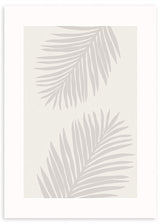 lámina decorativa de ilustración nórdica en color beige con hojas - kudeko