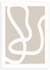 lámina decorativa abstracta en colores beige con líneas en blanco