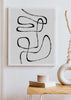 decoración con cuadros, ideas - lámina decorativa abstracta en blanco y negro con pinceladas en negro - kudeko