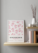 Decoración con cuadros, ideas - lámina decorativa de flores rosas y fondo blanco. Amor.