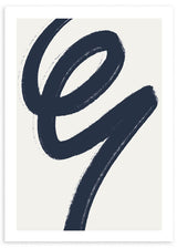 lámina decorativa para cuadro moderno con brocha azul y fondo beige