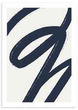 lámina decorativa para Cuadro moderno y minimalista con brocha azul y fondo beige claro. Una lámina decorativa sencilla que respetará el resto de la decoración al mismo tiempo que destaca en el salón o dormitorio.