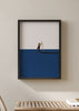 decoración con cuadros, ideas - lámina decorativa colorida de collage vintage en tono azul - kudeko
