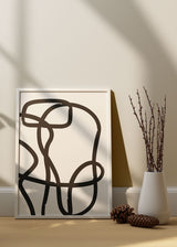 Decoración con cuadros, ideas -  lámina decorativa en blanco y negro con líneas efecto pincel