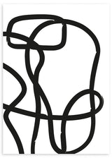 lámina decorativa en blanco y negro con líneas efecto pincel