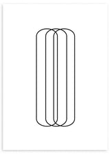 lámina decorativa en blanco y negro, minimalista y geométrica