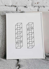 Decoración con cuadros, ideas - lámina decorativa en blanco y negro, geométrica y minimalista