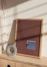 decoración con cuadros, ideas - lámina decorativa vintage de collage de hombre mirando por una ventana, curiosidad - kudeko