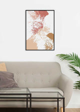 Decoración con cuadros, ideas - cuadro abstracto moderno con pinceladas en colores cálidos. Lámina decorativa abstracta y moderna.