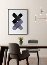 Decoración con cuadros, ideas - cuadro con figura en 3D y efecto bucle, fondo blanco. Lámina decorativa.