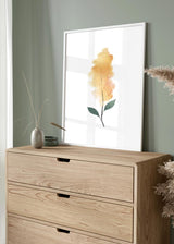 Decoración con cuadros, ideas - lámina decorativa de flora amarilla, ilustración floral