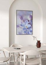 Decoración con cuadros, ideas - cuadro de flor lila o malva. Lámina decorativa de fotografía de flores lilas.