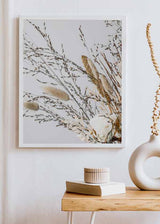 decoración con cuadros, ideas - lámina decorativa de fotografía de flores secas, estilo botánico - kudeko