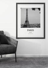 Decoración con cuadros, ideas - cuadro ciudad de París. Lámina decorativa de París en blanco y negro.