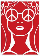Cuadro de ilustración moderna, Posters, Prints, & Visual Artwork, Gafas de Paz Rojo Brillante