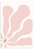 lámina decorativa de flor con pétalos en rosa pastel y fondo beige. Cuadro nórdico.