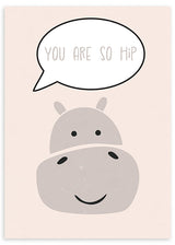 lámina decorativa infantil de hipopotamo y frase - kudeko