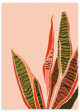 lámina decorativa de ilustración de hojas en tonos beige y pastel