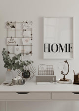 Decoración con cuadros, ideas - lámina decorativa en blanco y negro y minimalista con palabra home