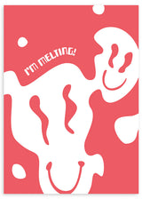 lámina decorativa lámina decorativa de ilustración smiley face (cara feliz, emoji sonrisa) color salmón