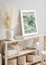 Decoración con cuadros, ideas - lámina decorativa de hojas verdes, ilustración floral