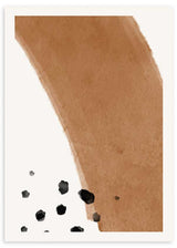 lamina decorativa abstracta en marron y blanca, estilo nordico