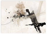 Cuadro horizontal abstracto de ilustración en tonos beige y negro. Combina este cuadro con el resto de su colección Paint Explosion para crear el mural perfecto.
