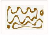 lámina decorativa abstracta en colores marrón y beige, con formas - kudeko