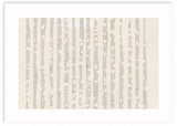 Tableau horizontal avec troncs stylisés en gris perle et blanc cassé sur fond clair, composition nordique épurée pour une décoration murale calme et naturelle. Disponible sur kudeko.com