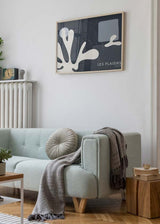 Decoración con cuadros, ideas -  lámina decorativa abstracta y minimalista en tonos azules y blancos