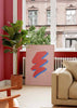 decoración con cuadros, ideas - lámina decorativa de ilustración de rayo en tonos rosas y azules, colorida - kudeko