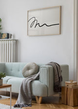 Decoración con cuadros, ideas -  lámina decorativa minimalista y en blanco y negro con línea negra