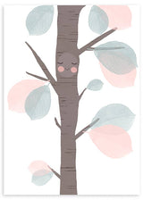 lámina decorativa infantil de árbol y hojas de colores - kudeko