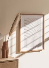 decoración con cuadros, ideas - lámina decorativa abstracta en tonos beige con formas curvas - kudeko