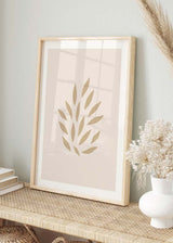 decoración con cuadros, ideas - lámina decorativa ilustración de flor abstracta sobre fondo beige