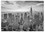 lámina decorativa fotográfica en blanco y negro de ciudad de Nueva York, cuadro apaisado, horizontal - kudeko