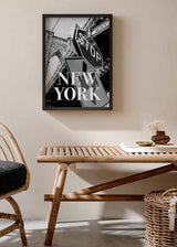 decoración con cuadros, ideas - lámina decorativa fotográfica en blanco y negro de Nueva York - kudeko