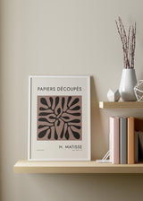 Decoración con cuadros, ideas - cuadro abstracto en tonos marrones inspirado en el pintor Matisse