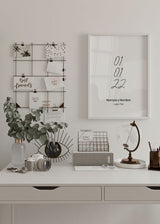 Decoración con cuadros, ideas - cuadro personalizado para parejas o amistades con fecha personalizable y lugar