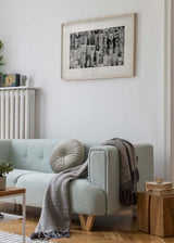 Decoración con cuadros, ideas - cuadro con fotografía de piedras en blanco y negro