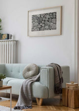 Decoración con cuadros, ideas - cuadro de fotografía de piedras en blanco y negro