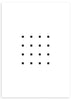 lámina decorativa minimalista y moderna en blanco y negro con puntos negros sobre fondo blanco