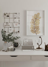 Decoración con cuadros, ideas - lámina decorativa de rama con hojas en tonos marrones, ilustración floral