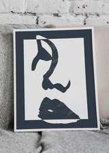 Decoración con cuadros, ideas -  lámina decorativa abstracta de rostro femenino en colores blancos y azules