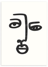 lámina decorativa abstracta de rostro femenino / mujer. Ilustración de cara de mujer